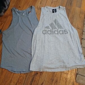 Adidas Light Gray Tank Tops Duo